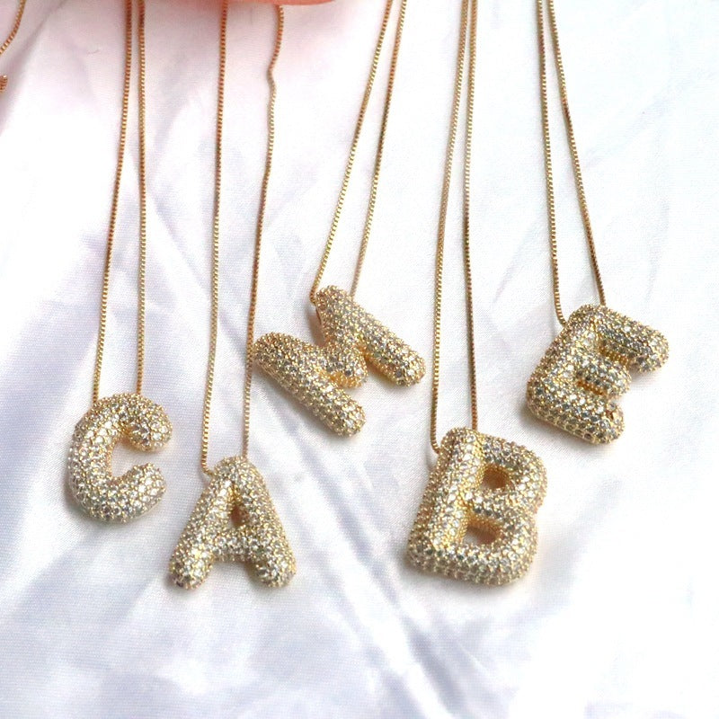 Custom Bubble Letter Necklace